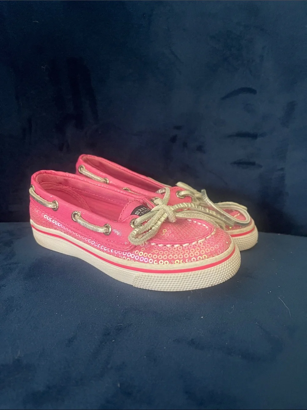 Sperry Kids Pink Sequin Slip-On Boat Shoes